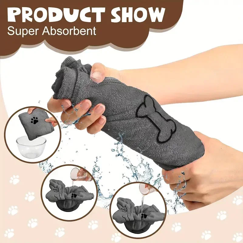 Quick-Dry Microfiber Pet Towel – Absorbent Bath & Drying Towel for Dogs & Cats