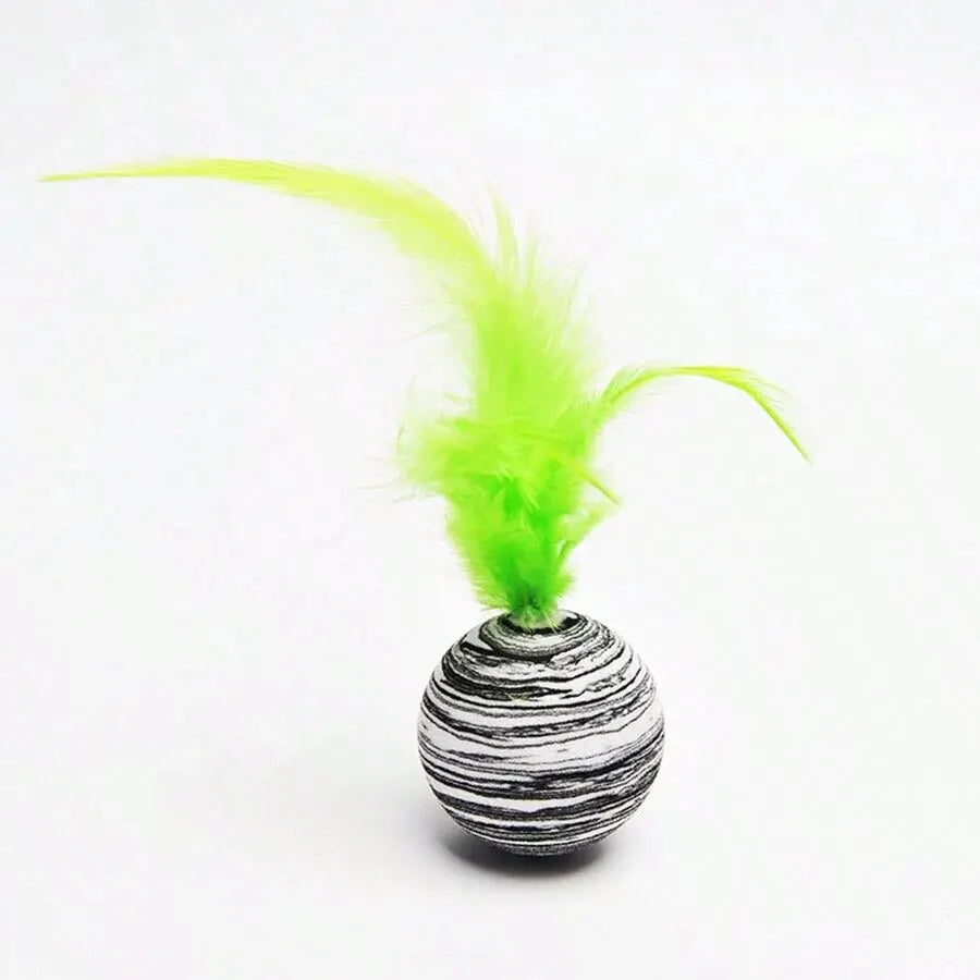 Striped EVA Ball Cat Toy – Interactive & Engaging for Your Feline Friend