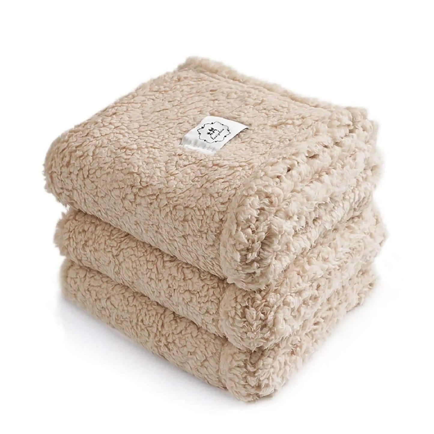 Calming Sherpa & Fleece Pet Blanket – Ultra-Soft Fluffy Throw for Dogs, Cats, Puppies