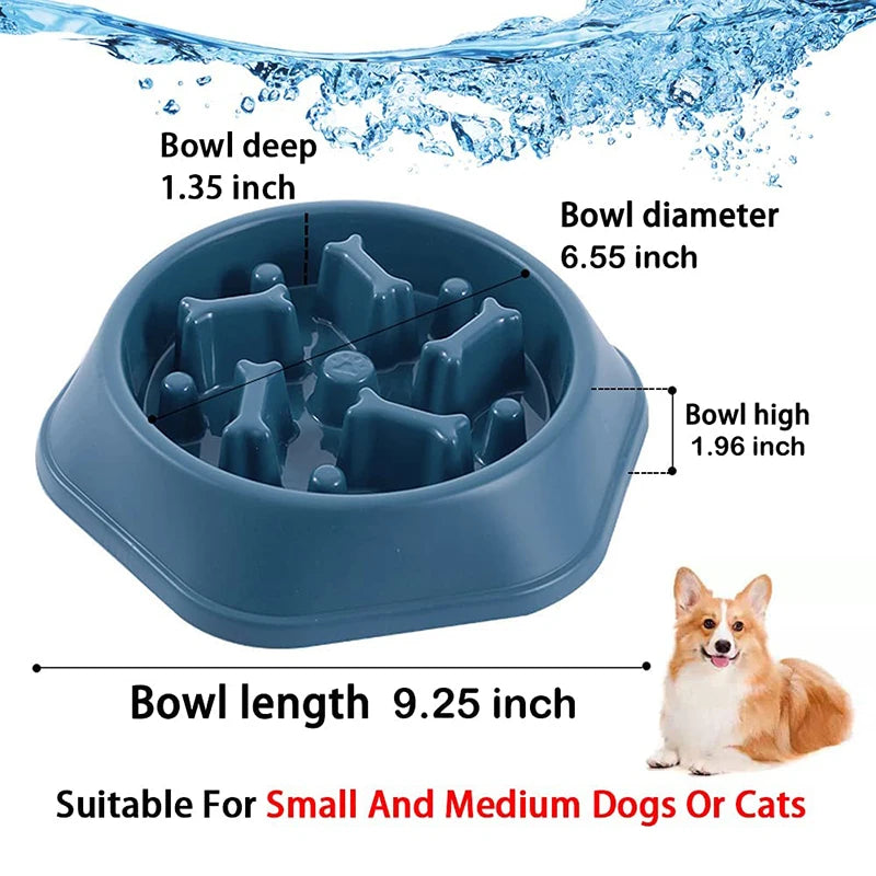 Non-Slip Slow Feeder Bowl for Small Dogs & Cats – Anti-Choke Design & Premium Food Container