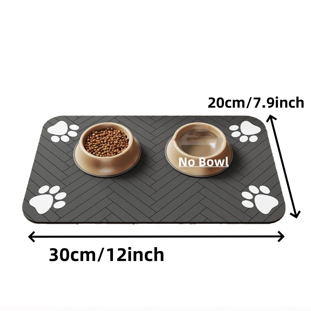 Quick-Dry Absorbent Pet Feeding Mat – Waterproof Backing for Dog & Cat Food and Water Bowls