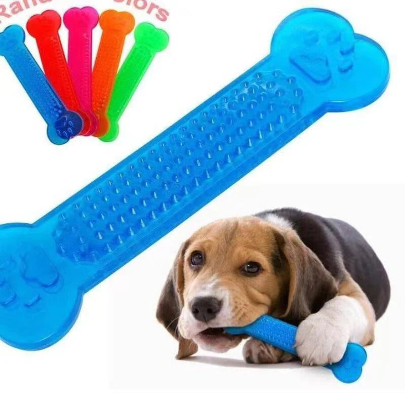 Rubber Bone Chew Toy – Durable Toothbrush Design for Aggressive Chewers & Puppy Dental Care