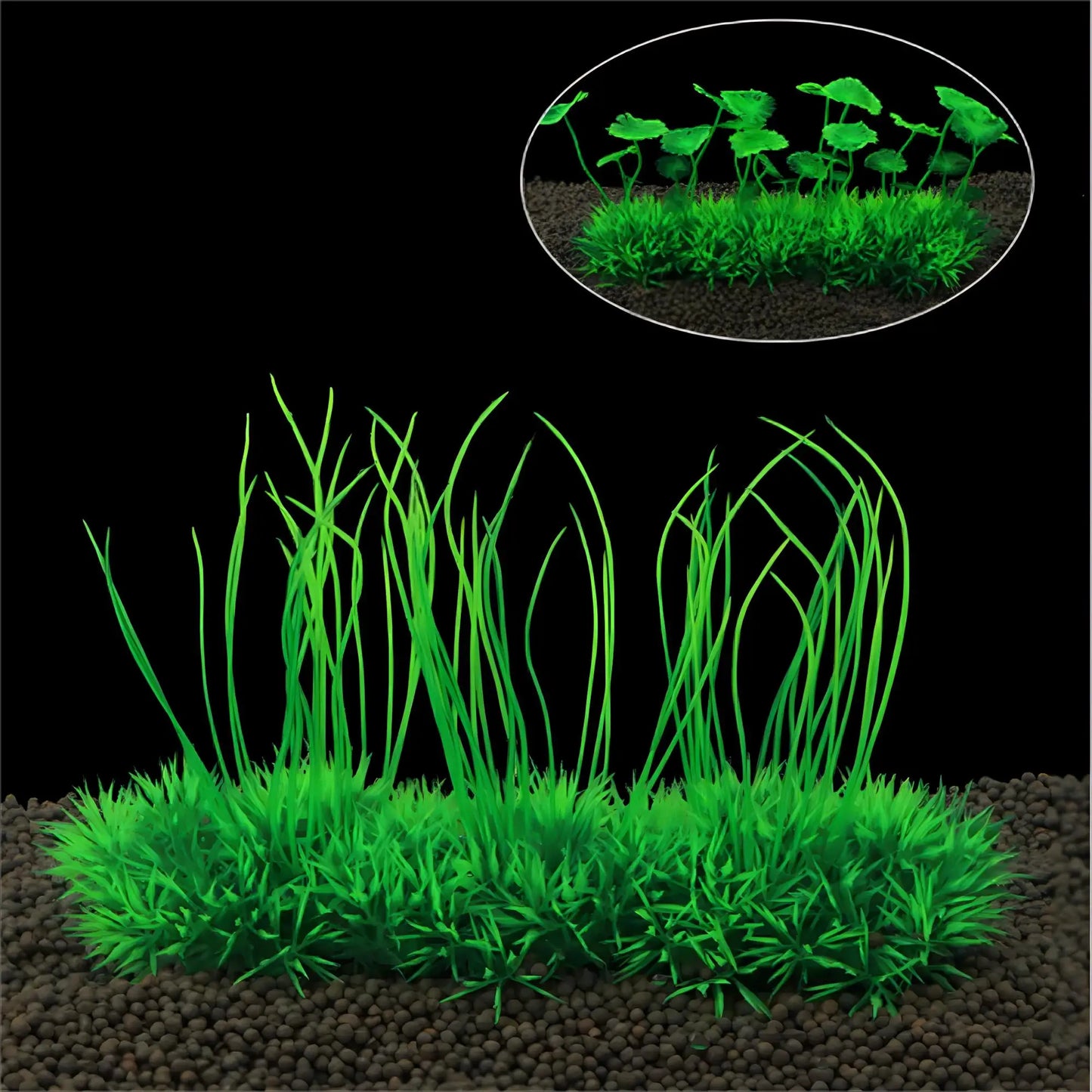 Artificial Green Grass Aquarium Plant – Plastic Underwater Fish Tank Decoration for Aquascaping