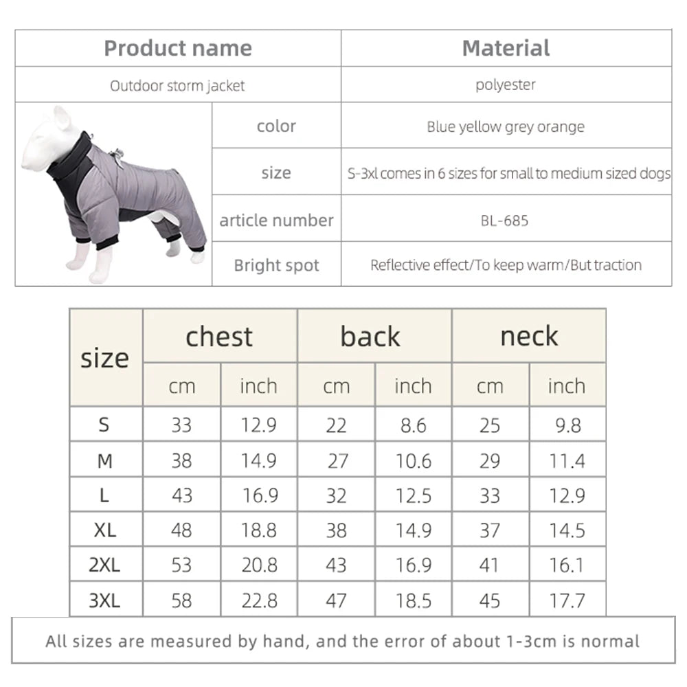 Waterproof Winter Dog Jacket – Thick Insulated Coat for Small to Medium Breeds