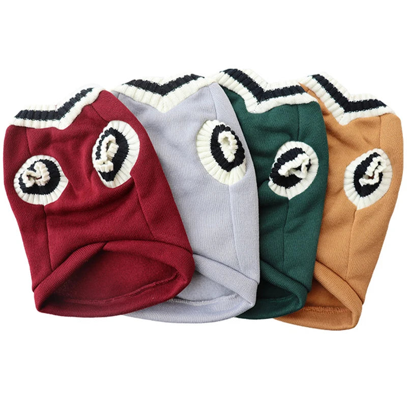 College-Style Pet Sweater – Cozy Winter Clothes for Small & Medium Dogs and Cats