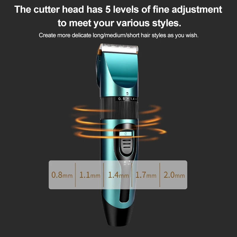 Professional Rechargeable Pet Grooming Clipper – Low-Noise Trimmer with Battery Display for Dogs & Cats