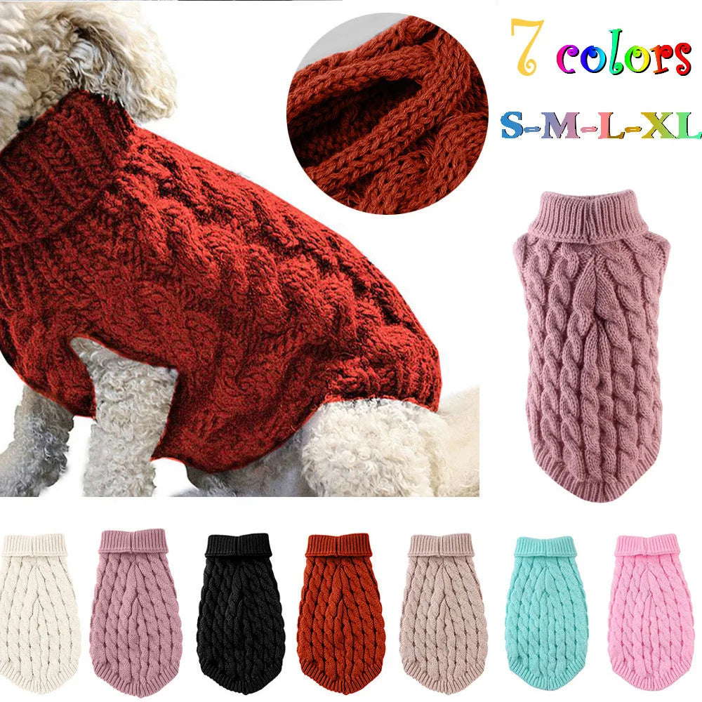 Knit Twist Dog Sweater – Cozy & Stylish Winter Wear for Small Dogs