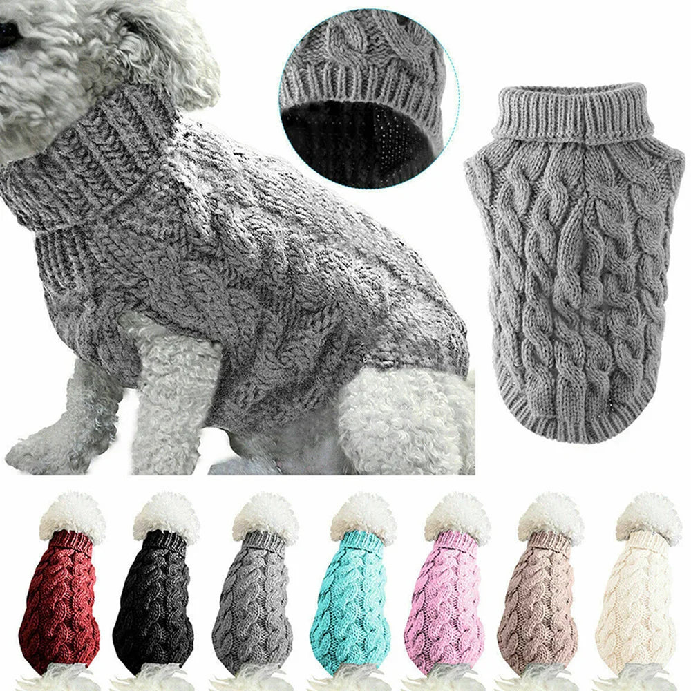 Knit Twist Dog Sweater – Cozy & Stylish Winter Wear for Small Dogs