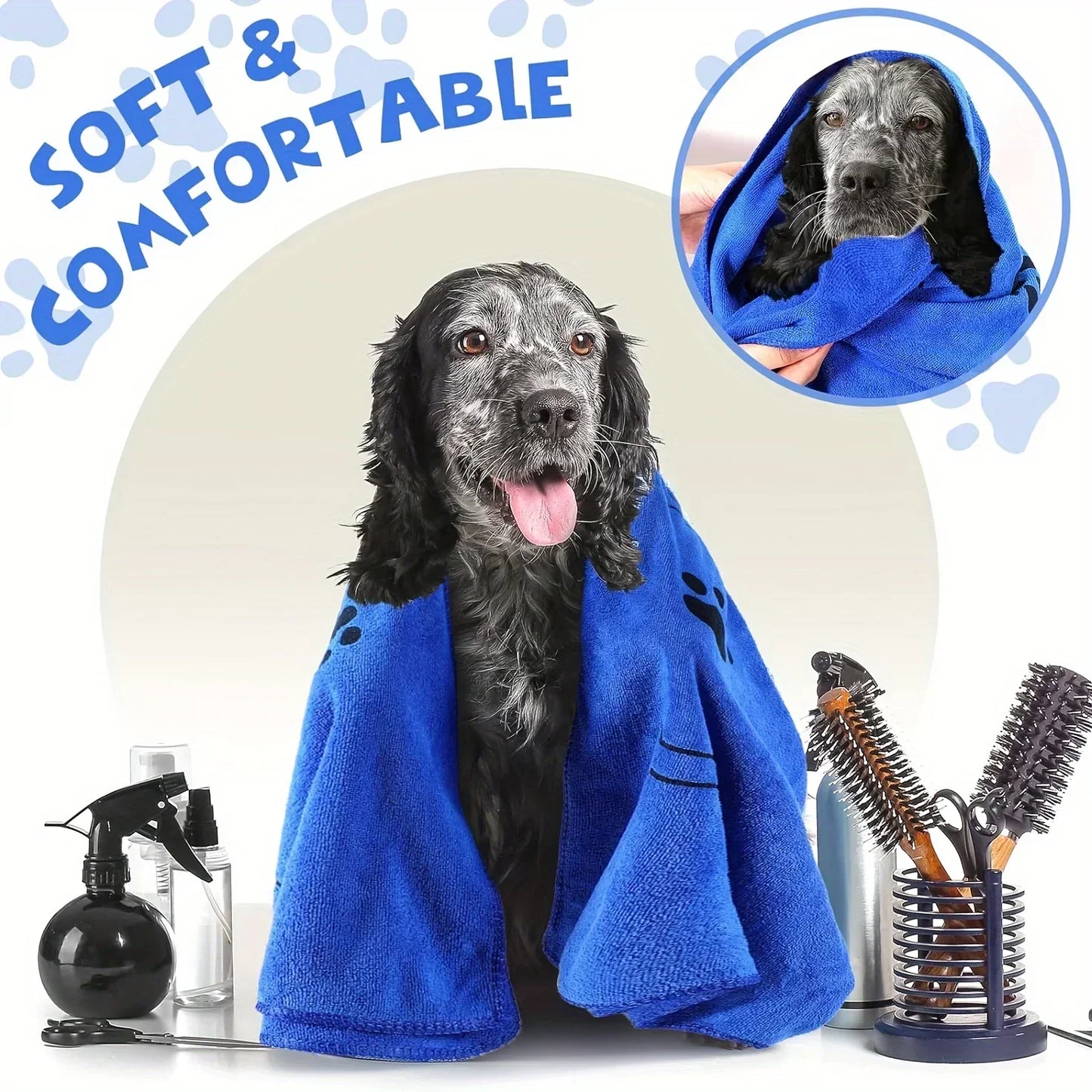 Quick-Dry Microfiber Pet Towel – Absorbent Bath & Drying Towel for Dogs & Cats