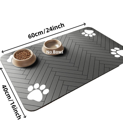Quick-Dry Absorbent Pet Feeding Mat – Waterproof Backing for Dog & Cat Food and Water Bowls