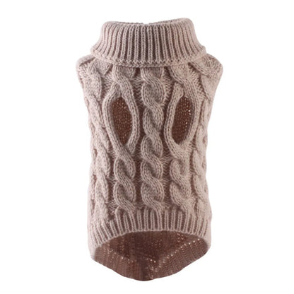 Knit Twist Dog Sweater – Cozy & Stylish Winter Wear for Small Dogs
