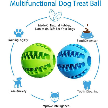 Interactive Rubber Chew Ball – Dental Cleaning & Treat Dispenser for Dogs & Cats