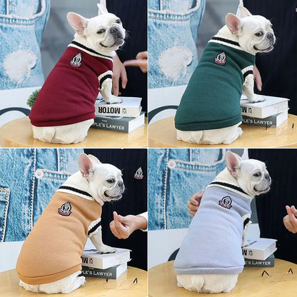 College-Style Pet Sweater – Cozy Winter Clothes for Small & Medium Dogs and Cats