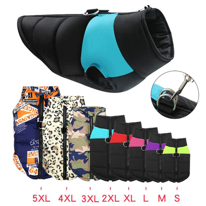 Waterproof Padded Dog Jacket – Cozy Winter Vest with Zipper for Small to Large Dogs