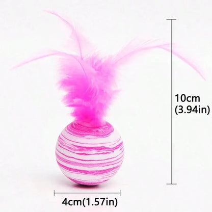 Striped EVA Ball Cat Toy – Interactive & Engaging for Your Feline Friend