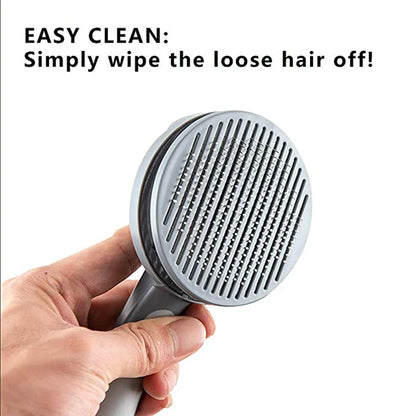 Self-Cleaning Dual-Action Grooming Brush – Slicker & Massage for Long-Haired Dogs & Cats
