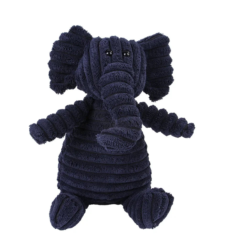 Corduroy Plush Dog Toy – Bite-Resistant Squeaky Animal Shapes for Small & Large Dogs