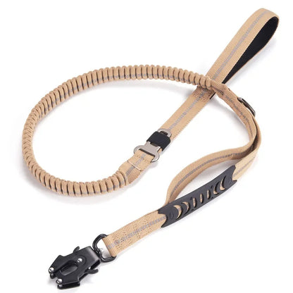 Reflective Shock Absorbing Heavy-Duty Bungee Dog Leash with Car Seatbelt Attachment – No Pull Design for Large Dogs