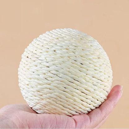Handmade Woven Cat Toy – Large Chew & Scratch Ball for Interactive Kitty Fun
