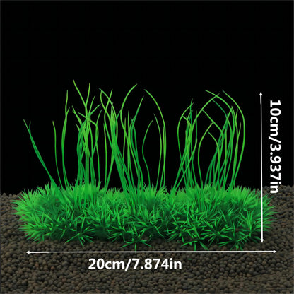 Artificial Green Grass Aquarium Plant – Plastic Underwater Fish Tank Decoration for Aquascaping