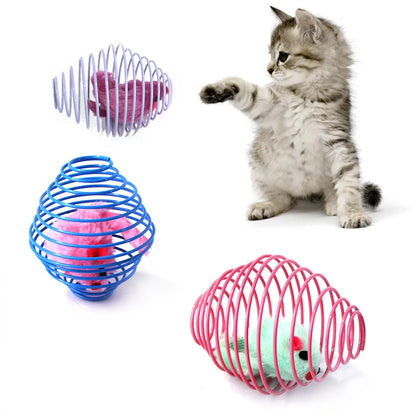 Stretchable Cat Toy Balls with Spring Rats – Interactive & Engaging for Kittens