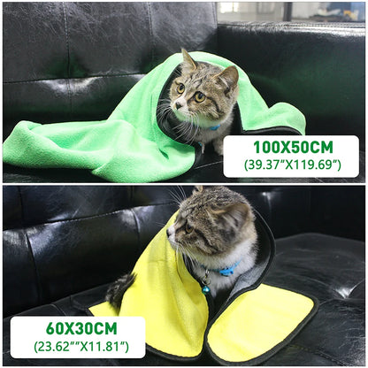 Quick-Dry Absorbent Pet Towel – Soft, Lint-Free Bath & Blanket for Dogs & Cats