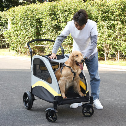 Heavy-Duty 4-Wheel Dog Stroller – Foldable Jogger & Outdoor Pet Carrier with 55kg Capacity