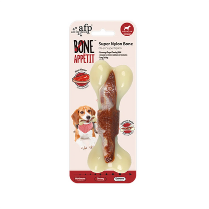 Indestructible Flavored Nylon Chew Bone for Aggressive Chewers – Non-Toxic & Bite-Resistant Dog Toy by All For Paws