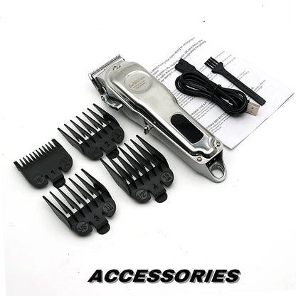 Professional All-Metal Rechargeable Pet Grooming Clipper – Low-Noise Trimmer for Dogs, Cats & Puppies
