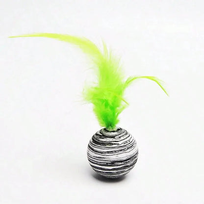Striped EVA Ball Cat Toy – Interactive & Engaging for Your Feline Friend