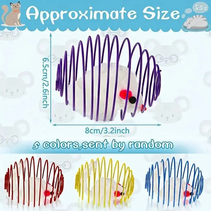 Stretchable Cat Toy Balls with Spring Rats – Interactive & Engaging for Kittens