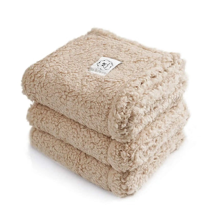 Calming Sherpa & Fleece Pet Blanket – Ultra-Soft Fluffy Throw for Dogs, Cats, Puppies