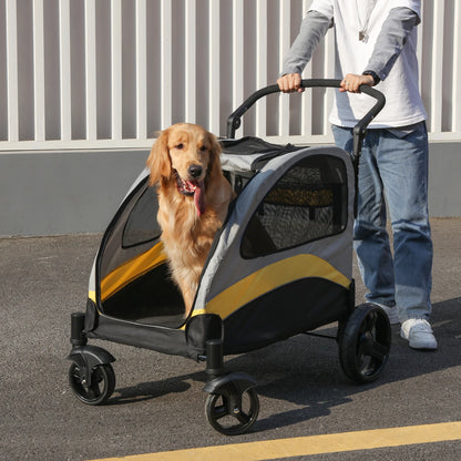 Heavy-Duty 4-Wheel Dog Stroller – Foldable Jogger & Outdoor Pet Carrier with 55kg Capacity