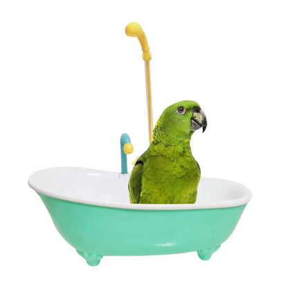 Automatic Smart Bird Bath for Parrots – Self-Cleaning Shower Tub, Blue Plastic Cage & Household Accessory