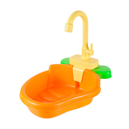 Automatic Parrot Bathing Tub with Faucet Shower – Bird Bath, Feeder Bowl & Pool Accessory