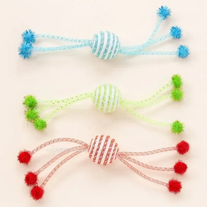 Self-Playing Interactive Cat & Dog Toy – Bite-Resistant Wool Ball & Rope Teaser