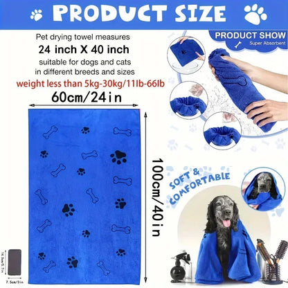 Quick-Dry Microfiber Pet Towel – Absorbent Bath & Drying Towel for Dogs & Cats