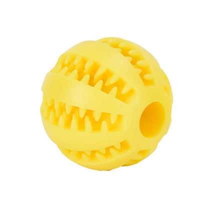 Interactive Rubber Chew Ball – Dental Cleaning & Treat Dispenser for Dogs & Cats