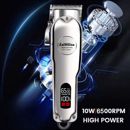 Professional All-Metal Rechargeable Pet Grooming Clipper – Low-Noise Trimmer for Dogs, Cats & Puppies