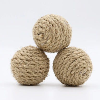 Hand-Woven Hemp Rope Cat Ball – Interactive Sound Toy for Engaging Play