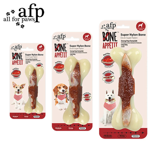 Indestructible Flavored Nylon Chew Bone for Aggressive Chewers – Non-Toxic & Bite-Resistant Dog Toy by All For Paws