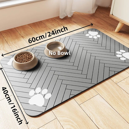 Quick-Dry Absorbent Pet Feeding Mat – Waterproof Backing for Dog & Cat Food and Water Bowls