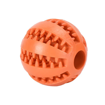 Interactive Rubber Chew Ball – Dental Cleaning & Treat Dispenser for Dogs & Cats