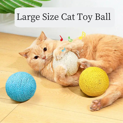 Handmade Woven Cat Toy – Large Chew & Scratch Ball for Interactive Kitty Fun