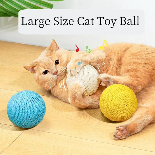 Handmade Woven Cat Toy – Large Chew & Scratch Ball for Interactive Kitty Fun