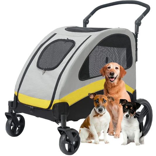 Heavy-Duty 4-Wheel Dog Stroller – Foldable Jogger & Outdoor Pet Carrier with 55kg Capacity