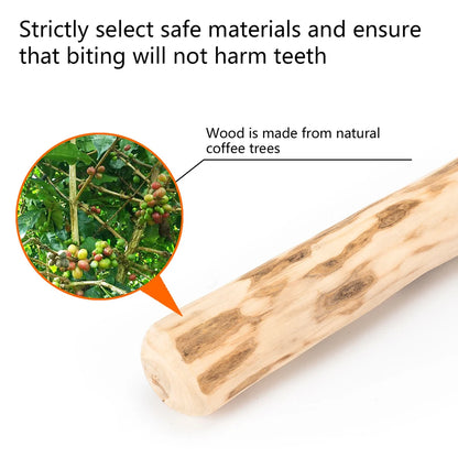 Coffee Wood Chew Stick – Durable, Bite-Resistant Dog Toy for Anxiety Relief & Teeth Grinding
