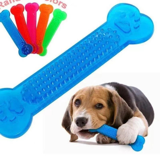Rubber Bone Chew Toy – Durable Toothbrush Design for Aggressive Chewers & Puppy Dental Care