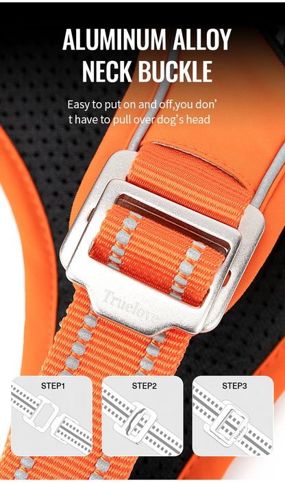 No-Pull Reflective Dog Harness – Adjustable, Padded Nylon Design for Effortless Control