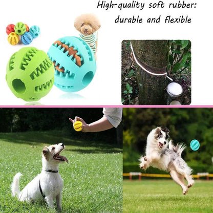 Interactive Rubber Chew Ball – Dental Cleaning & Treat Dispenser for Dogs & Cats